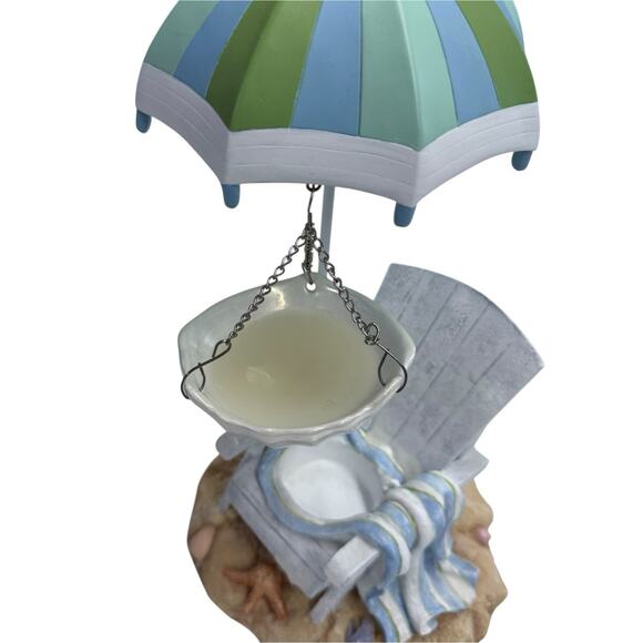 Yankee Candle Blue Green Stripe Beach Umbrella Chair Hanging Tart Burner Warmer‎ - Picture 7 of 7